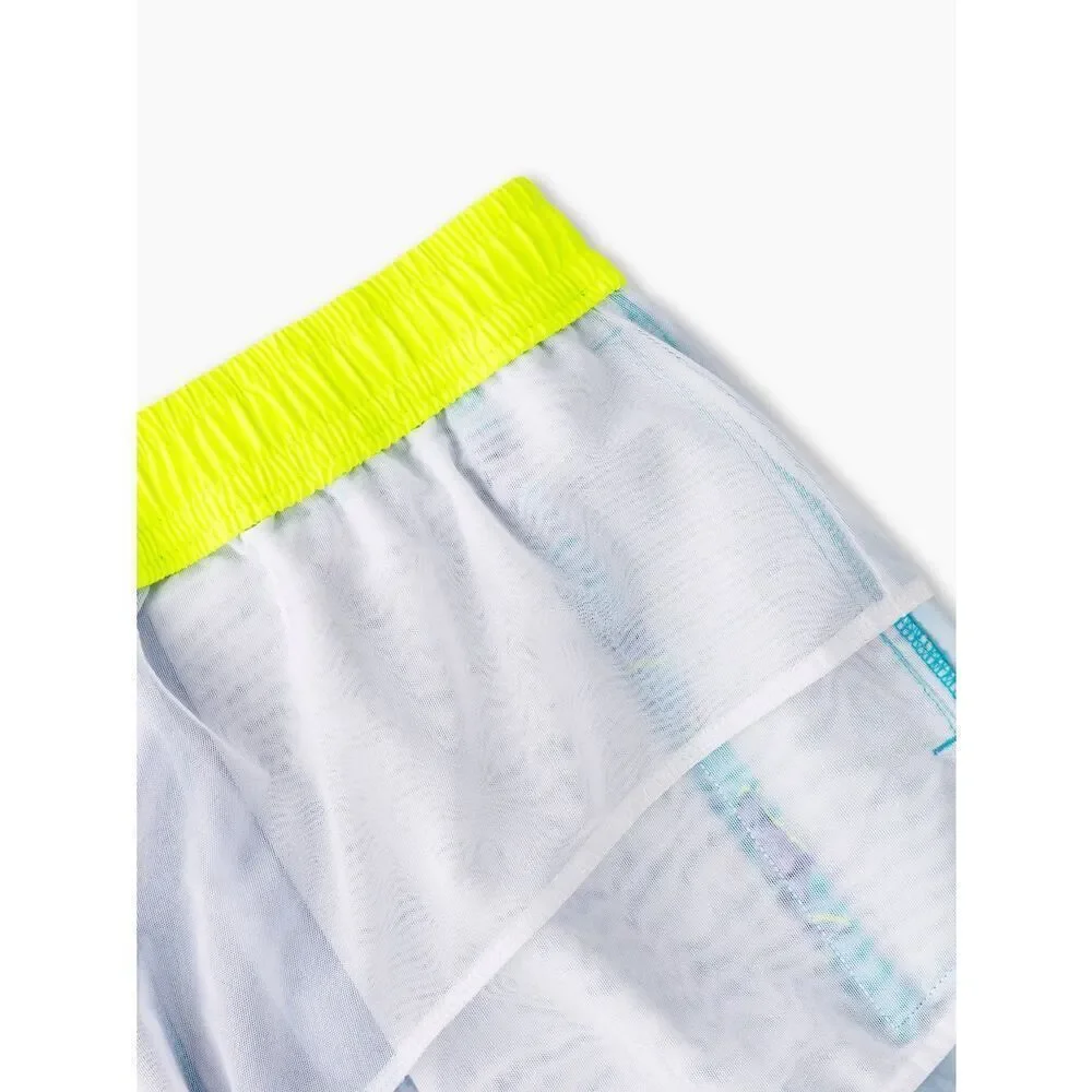 Chubbies The Dino Delights Youth Classic Mesh Lined Swim Trunks Blue/Pink Dinosa